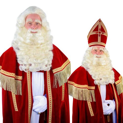 Sinterklaas Fake Beard Vitt Långt