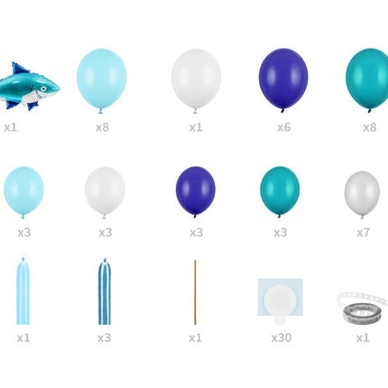 Ballon Slinger Haai 15 delig van Partydeco koop je bij Partywinkel