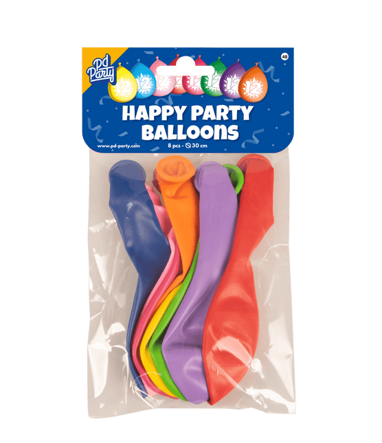 Ballonnen 12 Jaar Meerkleurig 30cm 8st van Paper Dreams koop je bij Partywinkel