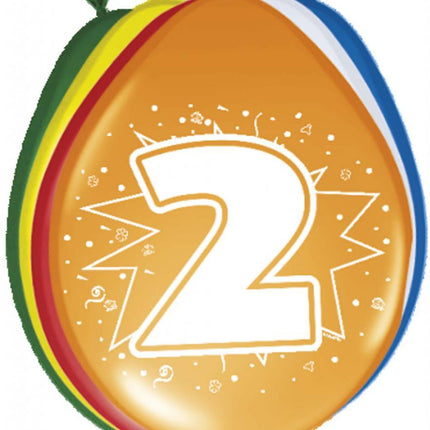 Ballonnen 2 Jaar 30cm 8st van Folat koop je bij Partywinkel