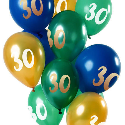 Ballonnen 30 Jaar Mix 30cm 12st van Folat koop je bij Partywinkel