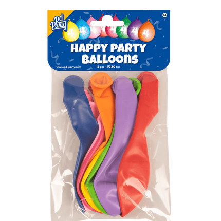 Ballonnen 4 Jaar Hoera 30cm 8st van Paper Dreams koop je bij Partywinkel