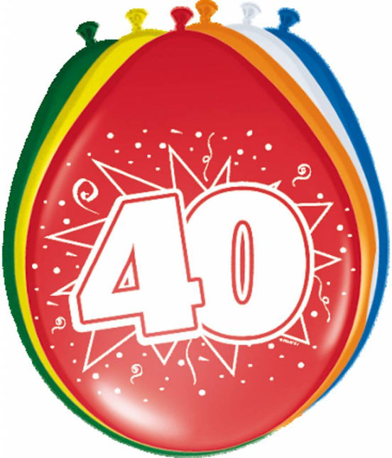 Ballonnen 40 Jaar 30cm 8st van Folat koop je bij Partywinkel