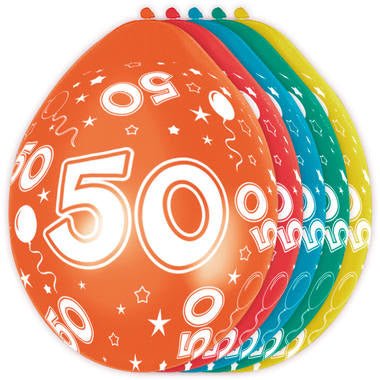 Ballonnen 50 Jaar Versiering 30cm 5st van Folat koop je bij Partywinkel