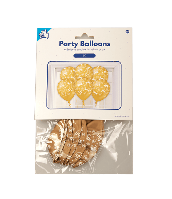 Ballonnen 60 Jaar 30cm 6st van Paper Dreams koop je bij Partywinkel