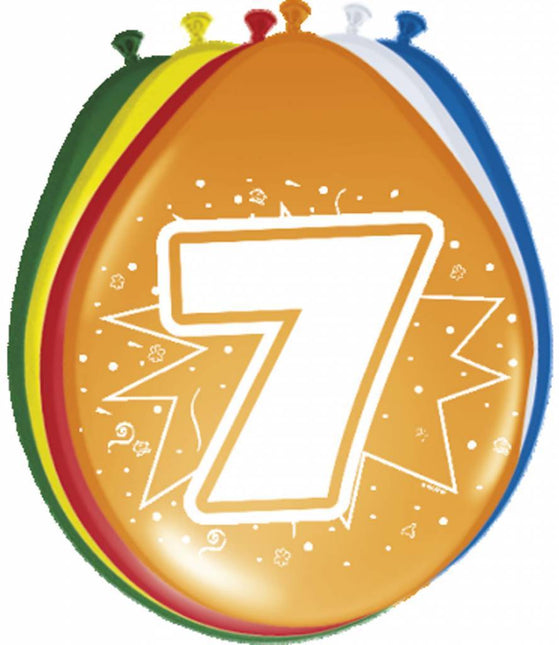 Ballonnen 7 Jaar 30cm 8st van Folat koop je bij Partywinkel