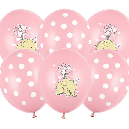 Ballonnen Baby Olifantje Roze 30cm 6st van Partydeco koop je bij Partywinkel