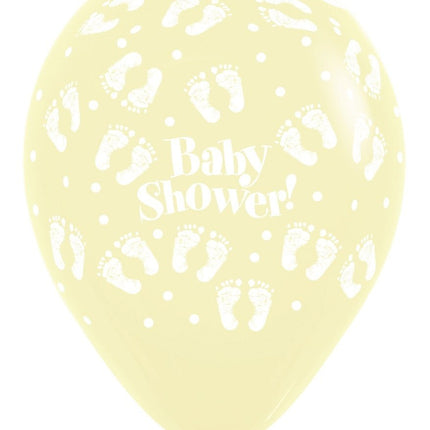 Ballonnen Baby Shower Footprints Pastel Matte Mix 30cm 25st van Sempertex koop je bij Partywinkel