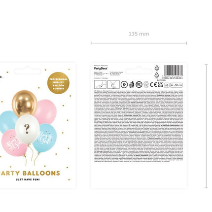 Ballonnen Boy Or Girl Mix 30cm 6st van Partydeco koop je bij Partywinkel