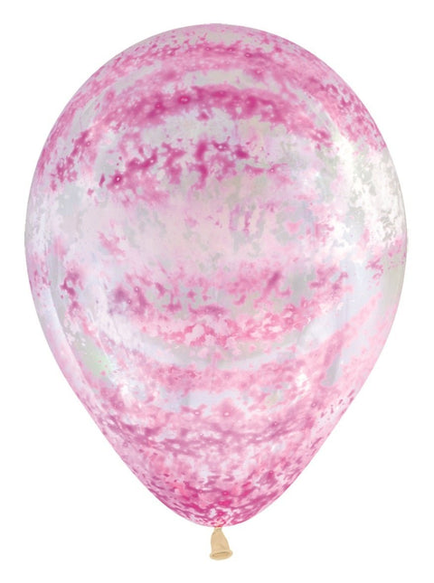 Ballonnen Graffiti Pink Crystal Clear 30cm 25st van Sempertex koop je bij Partywinkel