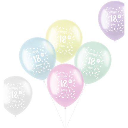 Ballonnen Happy 18Th Bday 33cm 6st van Folat koop je bij Partywinkel