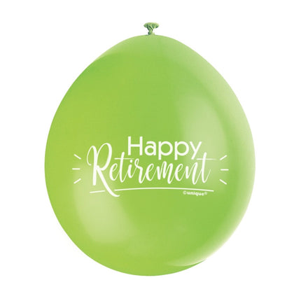 Ballonnen Happy Retirement 28cm 10st van Unique koop je bij Partywinkel
