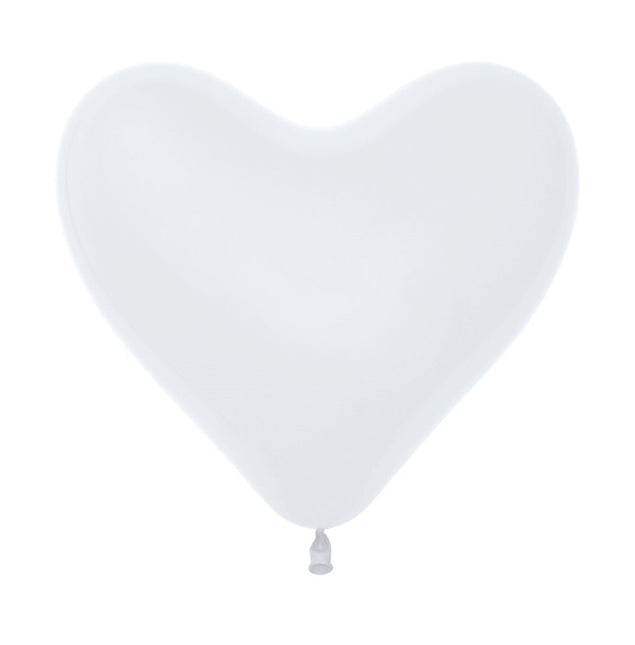 Ballonnen Hart White 30cm 50st van Sempertex koop je bij Partywinkel