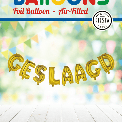 Ballonnen Letter Geslaagd Goud Leeg 41cm van WeFiesta koop je bij Partywinkel