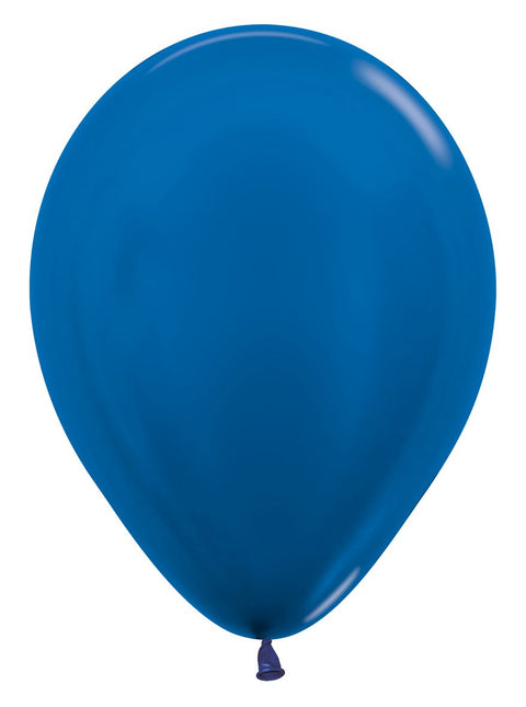 Ballonnen Metallic Blue 30cm 12st van Sempertex koop je bij Partywinkel