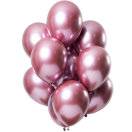 Ballonnen Mirror Effect Roze 33cm - 12 stuks van Folat koop je bij Partywinkel