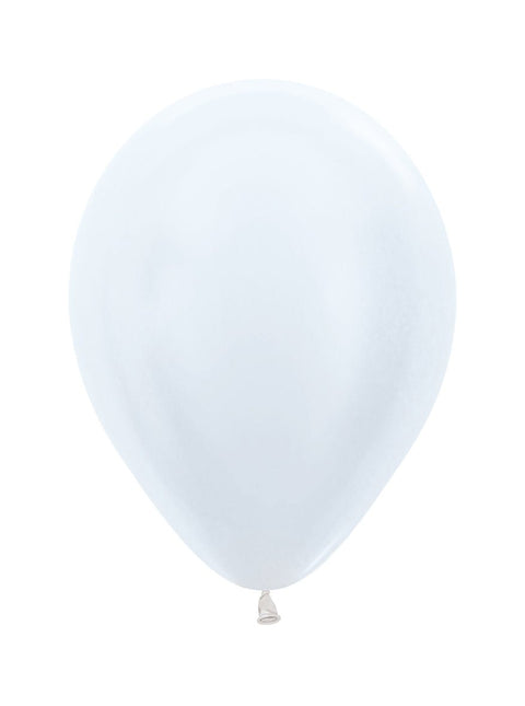 Ballonnen Pearl White 25cm 100st van Sempertex koop je bij Partywinkel