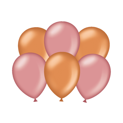 Ballonnen Roze/Koper Metallic 30cm 6st van Paper Dreams koop je bij Partywinkel