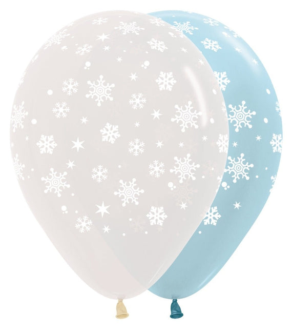 Ballonnen Snowflake Mix 30cm 25st van Sempertex koop je bij Partywinkel