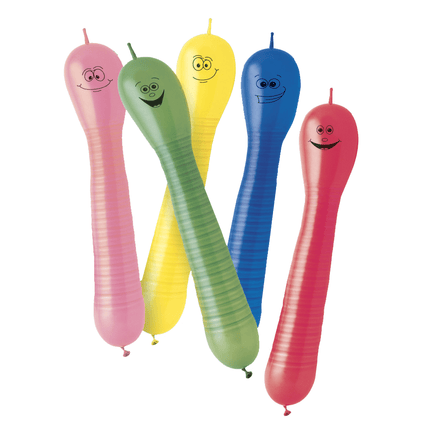 Ballonnen Wormen Gekleurd 22cm 12st van Unique koop je bij Partywinkel