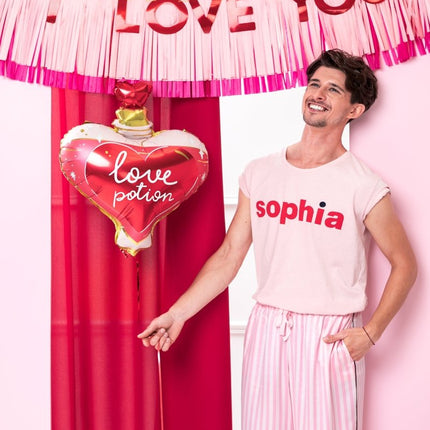 Rood Roze Banner I Love You 1,5m van Partydeco koop je bij Partywinkel