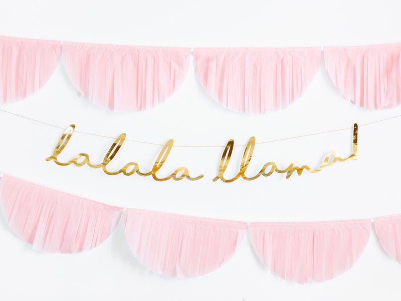 Banner Lalala Llama Goud 82cm van Partydeco koop je bij Partywinkel