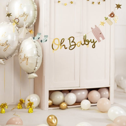 Banner Oh Baby 2,5m van Partydeco koop je bij Partywinkel