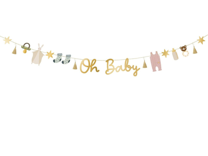 Banner Oh Baby 2,5m van Partydeco koop je bij Partywinkel