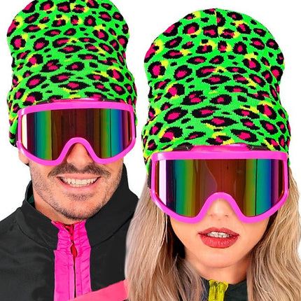 Beanie Luipaard Neon Groen van Widmann koop je bij Partywinkel