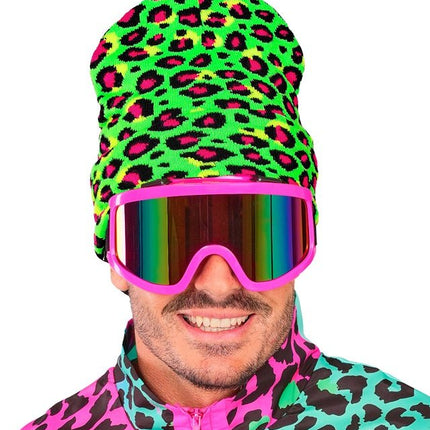 Beanie Luipaard Neon Groen van Widmann koop je bij Partywinkel