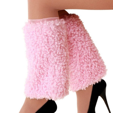 Beenwarmers Pluche Curly Roze van PartyXplosion koop je bij Partywinkel