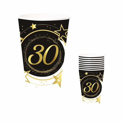 Bekers 30 Jaar 240ml 6st van Fiestas Guirca koop je bij Partywinkel