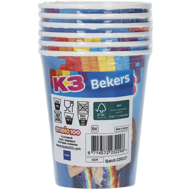Bekers K3 250ml 6st van Folat koop je bij Partywinkel