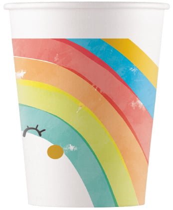 Bekers Regenboog 200ml 8st van Procos koop je bij Partywinkel