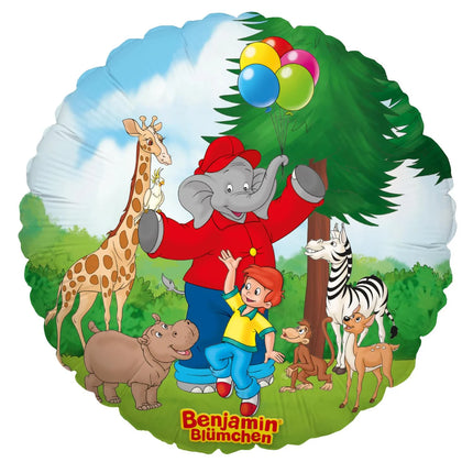 Benjamin Blümchen Heliumballong, rund, tom, 45 cm