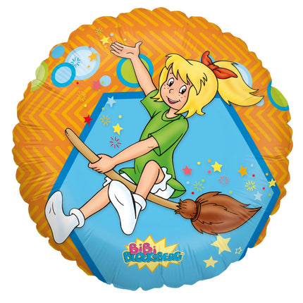 Bibi Blocksberg heliumballong, rund, tom, 45 cm