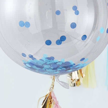 Blauw Confetti Ballon 91cm van Ginger Ray koop je bij Partywinkel