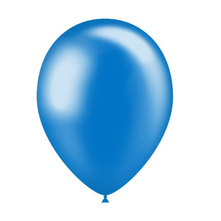 Blauwe Ballonnen Metallic 25cm 50st van Balloonia koop je bij Partywinkel