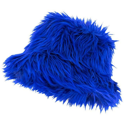 Blauwe Bucket Hat Pluche van Widmann koop je bij Partywinkel