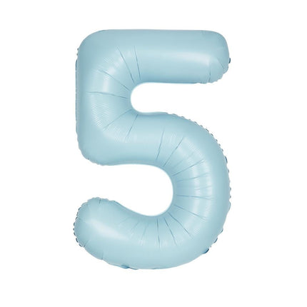 Blauwe Cijfer Ballon 5 Jaar Matte 86cm van Unique koop je bij Partywinkel