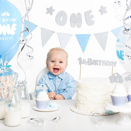 Blauwe Gouden Slingers 1,3m van Partydeco koop je bij Partywinkel