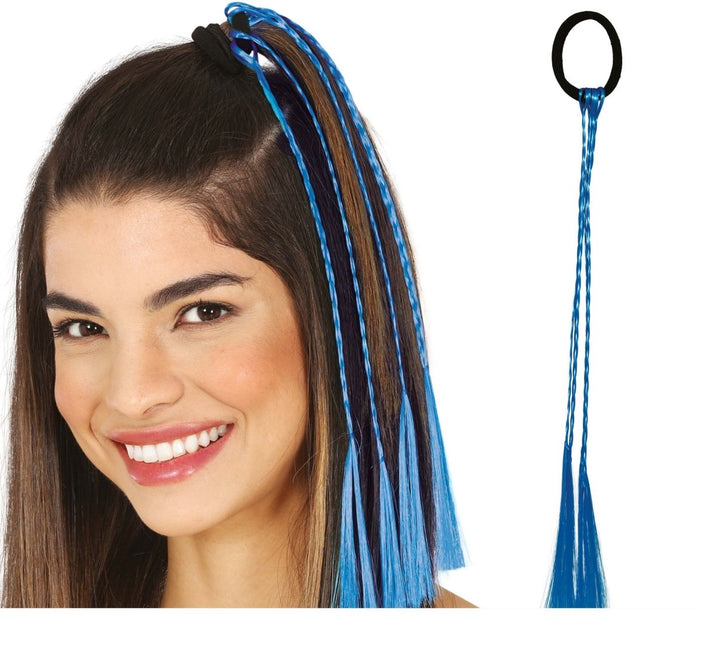 Blauwe Hair Extension 35cm 3st van Fiestas Guirca koop je bij Partywinkel