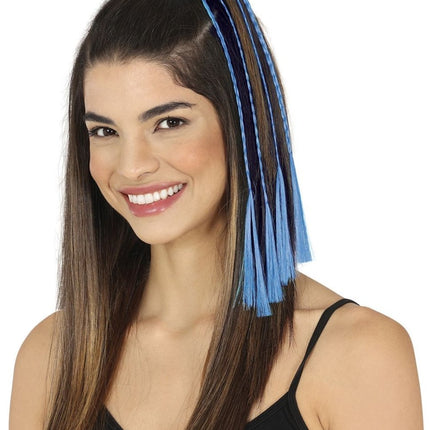 Blauwe Hair Extension 35cm 3st van Fiestas Guirca koop je bij Partywinkel