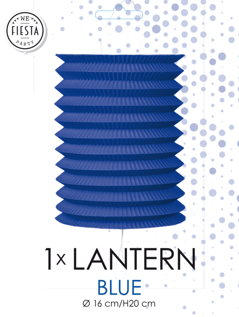Blauwe Lampion 16cm van WeFiesta koop je bij Partywinkel