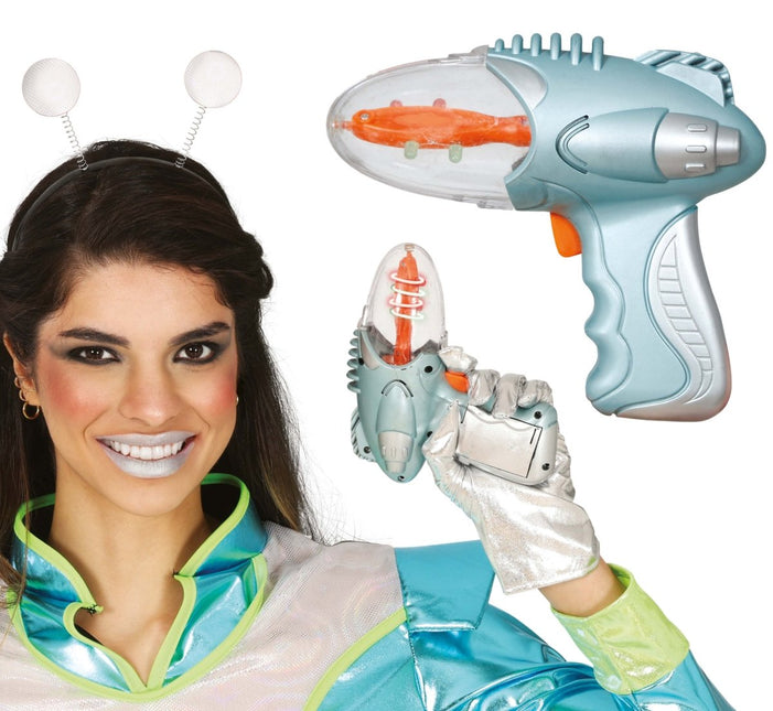 Blauwe Nep Pistool 18cm van Fiestas Guirca koop je bij Partywinkel