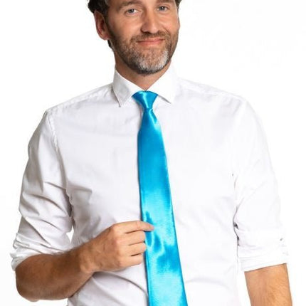 Blauwe Stropdas 50cm van Partychimp koop je bij Partywinkel