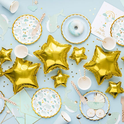 Blauwe Uitnodigingen Hello Little One 14x20cm 11st van Partydeco koop je bij Partywinkel