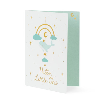 Blauwe Uitnodigingen Hello Little One 14x20cm 11st van Partydeco koop je bij Partywinkel