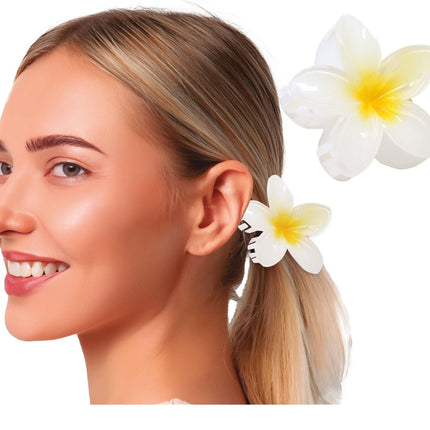 Bloem Haarclip Wit van Fiestas Guirca koop je bij Partywinkel