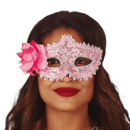 Bloem Masker Roze van Fiestas Guirca koop je bij Partywinkel